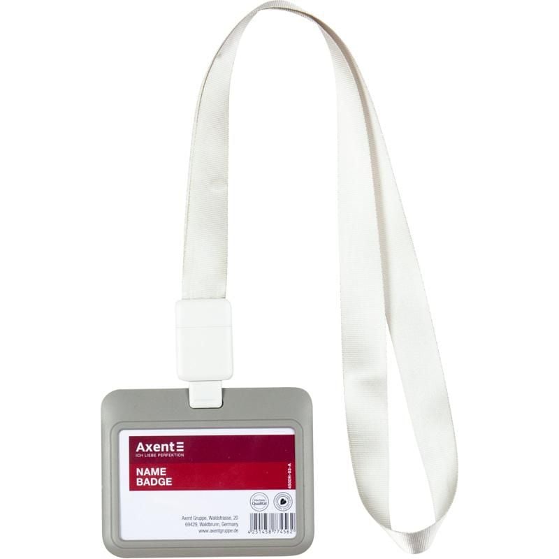 Бейдж слайдер горизонтальний 85*54 мм димчастий сірий (5 шт/уп) 4500H-03 Axent