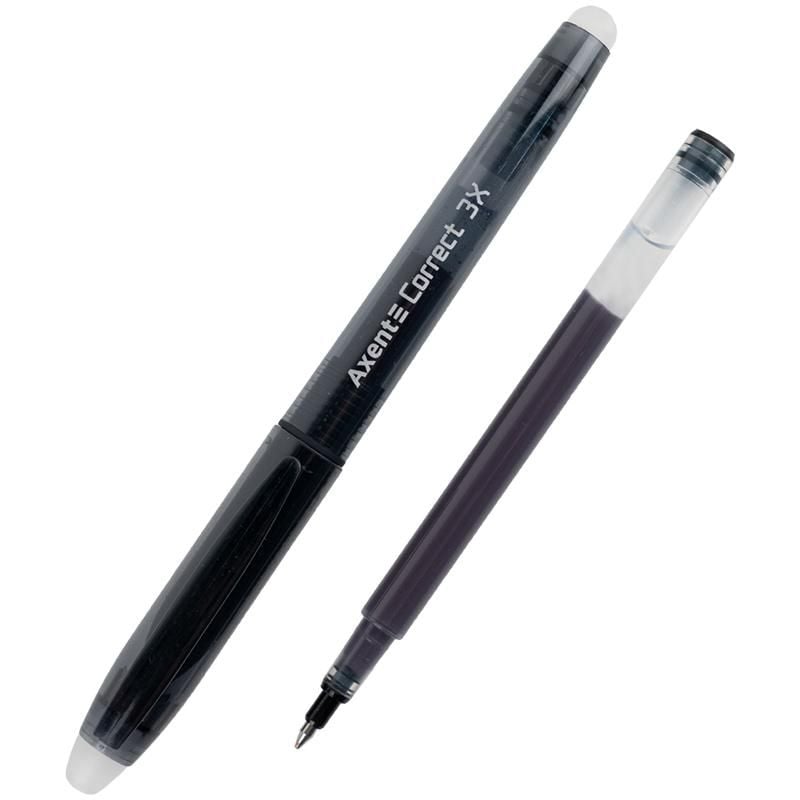 Ручка пиши/стирай гелева 0,7 мм Correct 3X чорна (12 шт/уп) AG1122-01 Axent