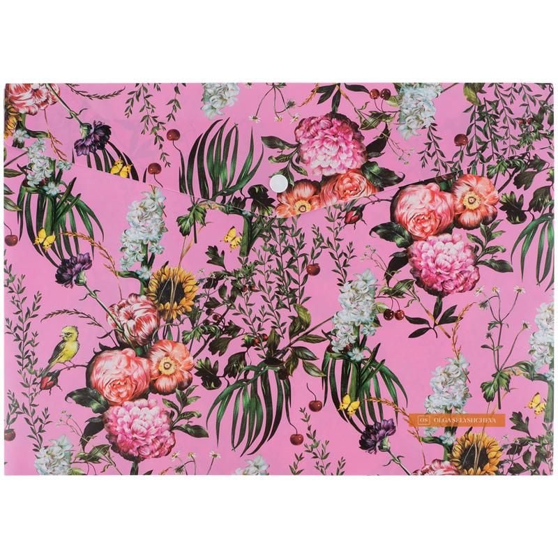 Папка на кнопці А4 + OS Summer рожева (12 шт/уп) 1495-35 Axent