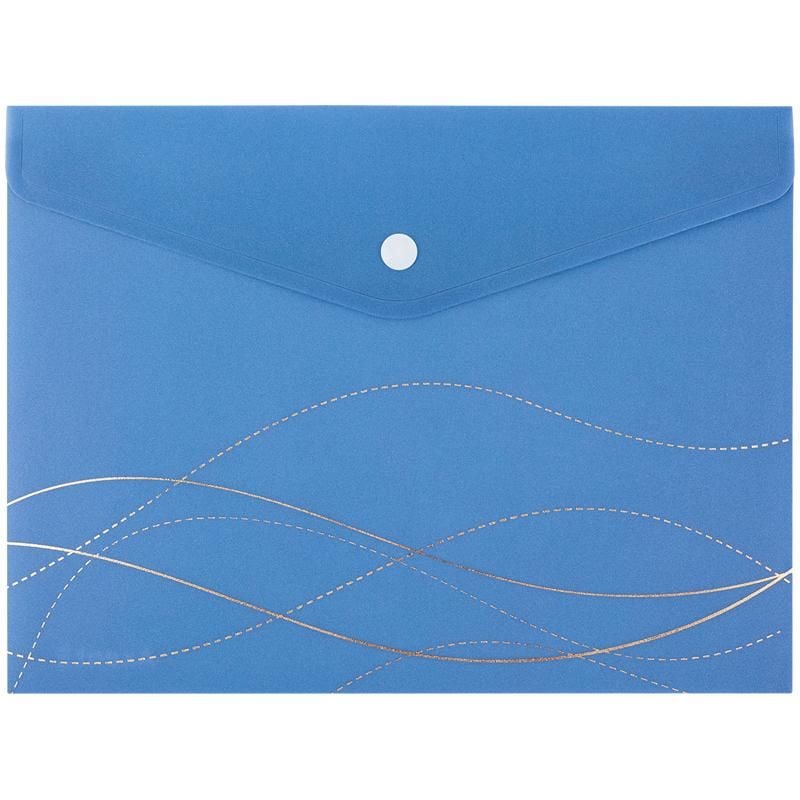 Папка на кнопці А5 непрозора, з шимером Waves, блакитна (12 шт/уп) 1496-41 Axent