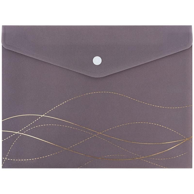 Папка на кнопці А5 непрозора, з шимером Waves, сіра (12 шт/уп) 1496-43 Axent