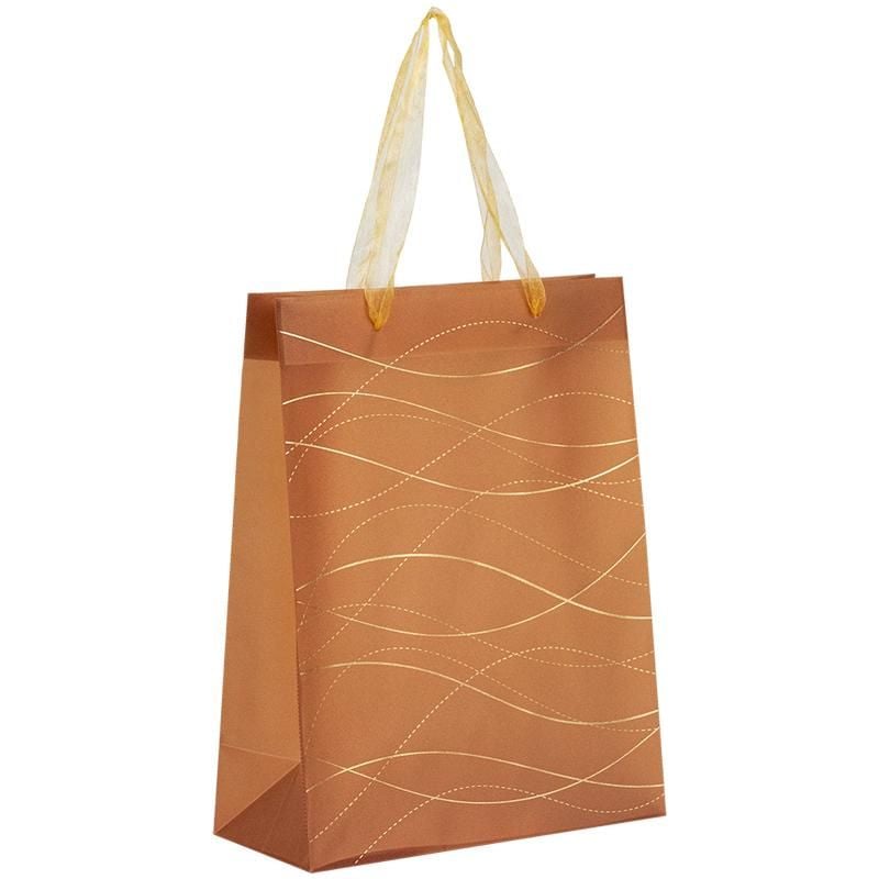 Пакет подарунковий 25*19 см з шимером Waves, помаранчевий (12 шт/уп) 8503-29 Axent