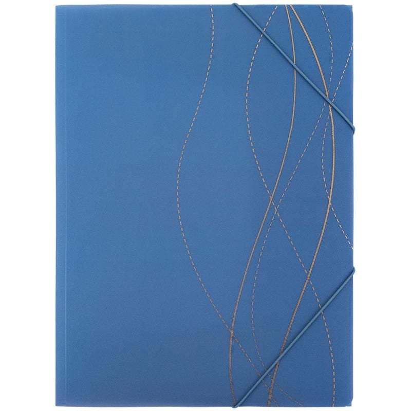 Папка на гумках А4 з шимером Wave блакитна (12 шт/уп) 1509-41 Axent