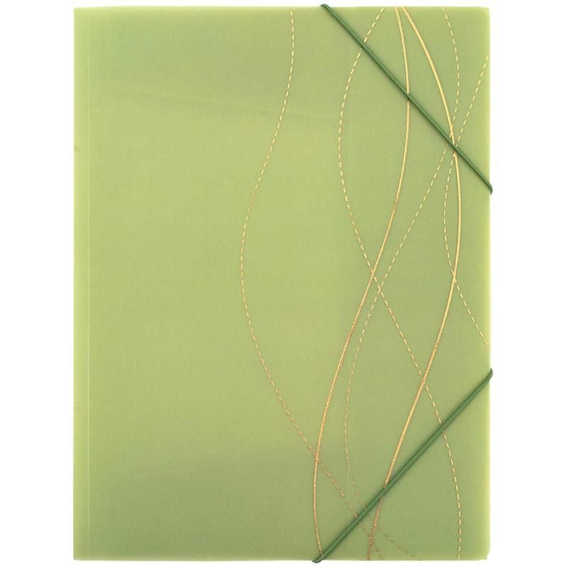 Папка на гумках А4 з шимером Wave зелена (12 шт/уп) 1509-42 Axent