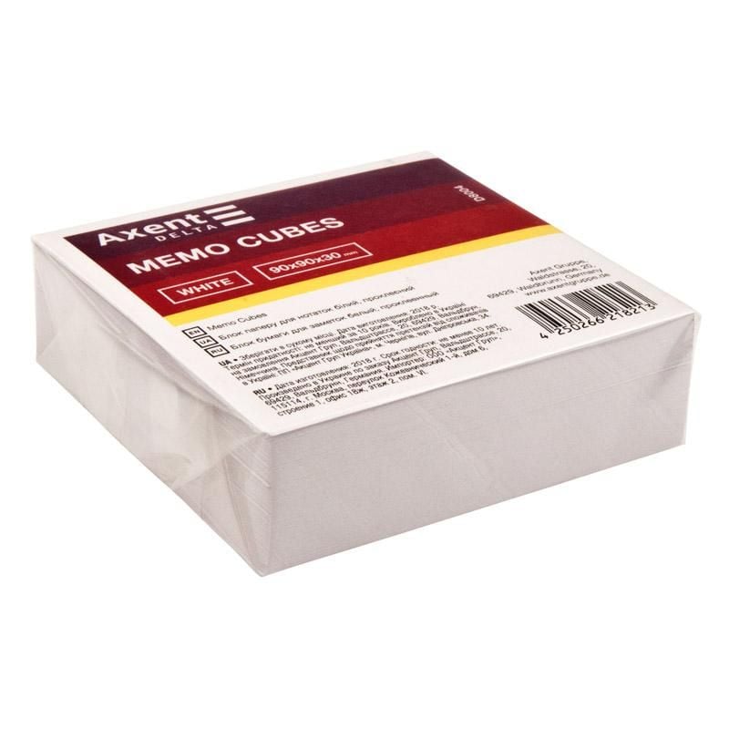 Папір блок білий 90*90*30 проклеєний 210 арк +/- 3% D8004 Delta by Axent