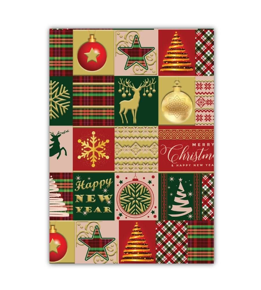 Папір пакувальний 70*100 см 90 г/м Новорічний 603945 Китай