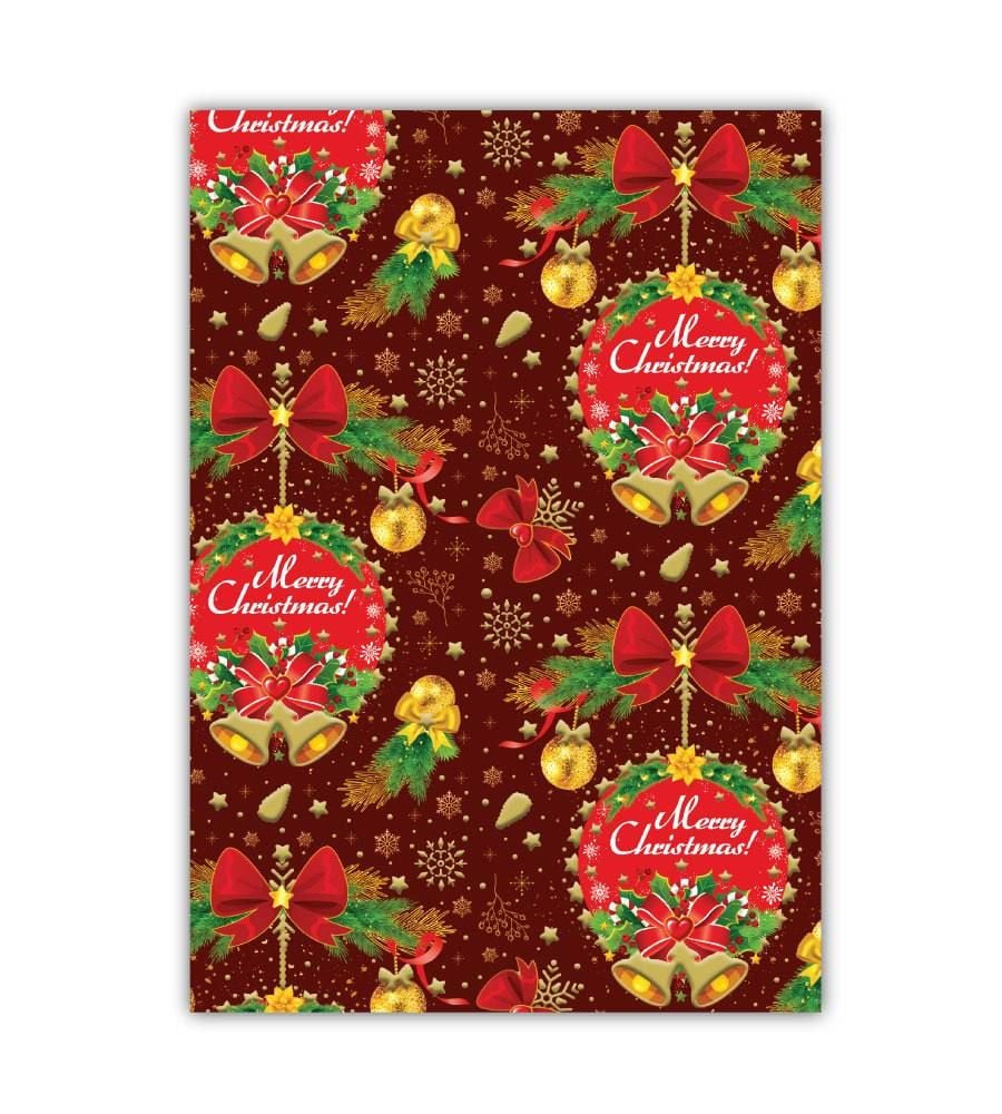 Папір пакувальний 70*100 см 90 г/м Новорічний 603945 Китай