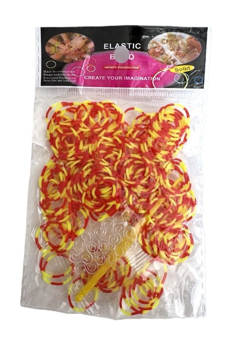 Резинки для плетіння, асорті кол полосаті (12 пач/уп) RS-7 (RS-0236) Імпорт