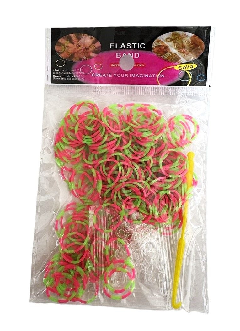 Резинки для плетіння, асорті кол полосаті (12 пач/уп) RS-7 (RS-0236) Імпорт