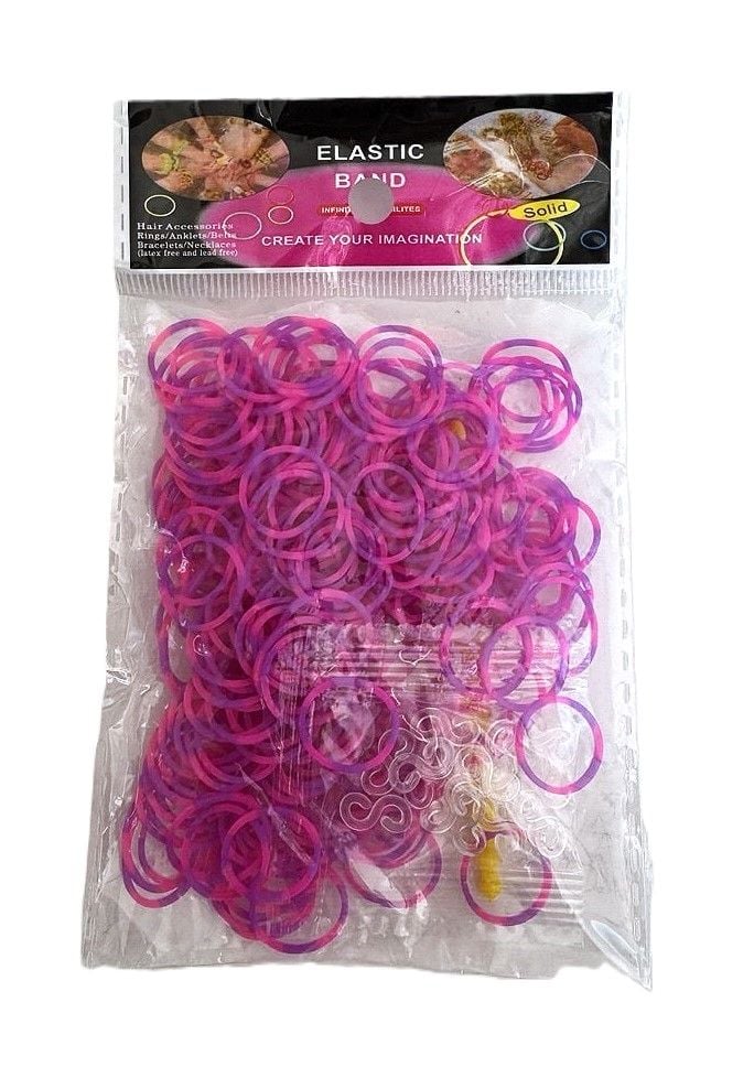 Резинки для плетіння, асорті кол полосаті (12 пач/уп) RS-7 (RS-0236) Імпорт