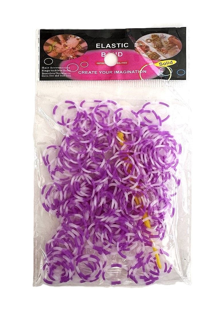 Резинки для плетіння, асорті кол полосаті (12 пач/уп) RS-7 (RS-0236) Імпорт