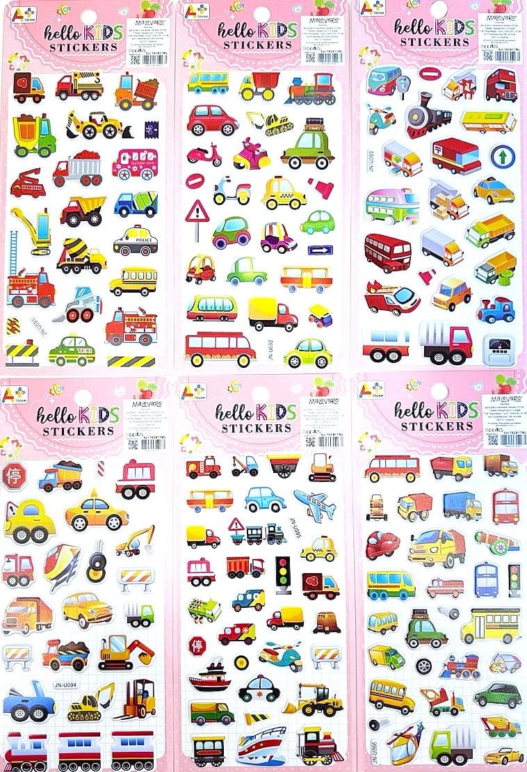 Наліпки Машини (12 шт/уп) 762817ML (JN-U) Імпорт