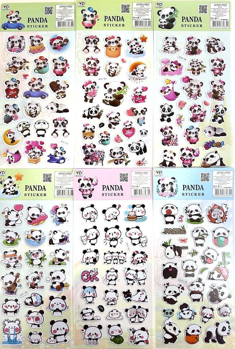 Наліпки Panda (12 шт/уп) 762855ML (XHC) Імпорт