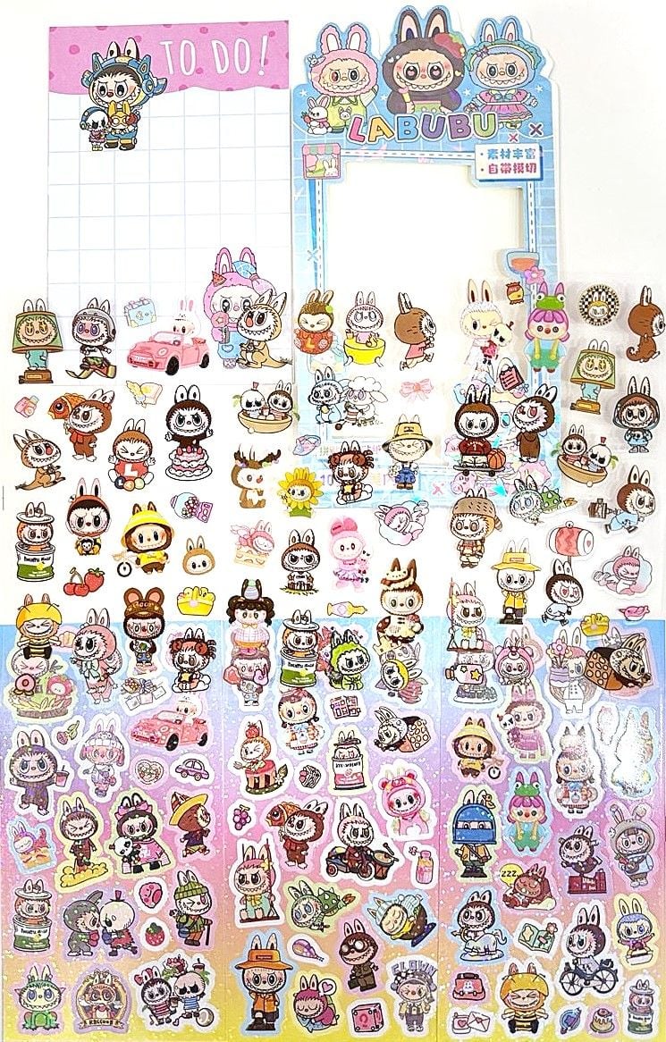 Наліпки набір з книжечкою Labubu (6 шт/уп) 763326ML (XJ) Імпорт