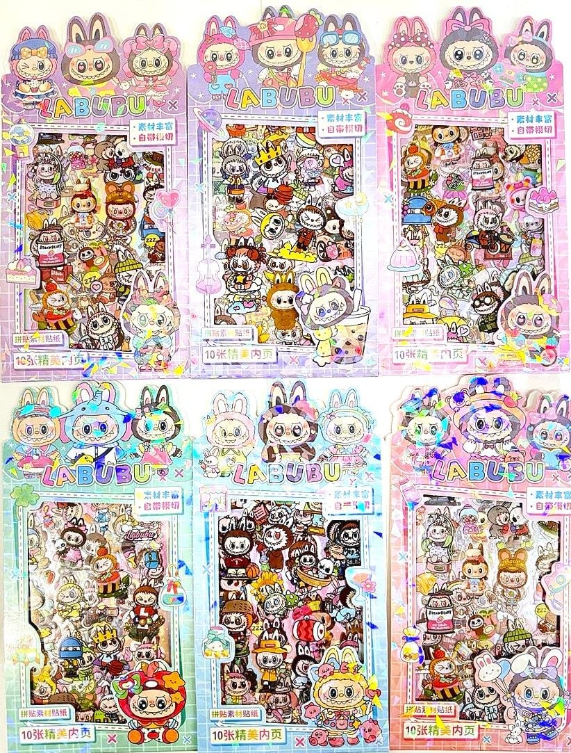 Наліпки набір з книжечкою Labubu (6 шт/уп) 763326ML (XJ) Імпорт