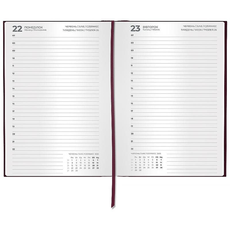 Блокнот щоденник 2026 Classic City 145*210 мм сливовий 8842-26-5 Axent