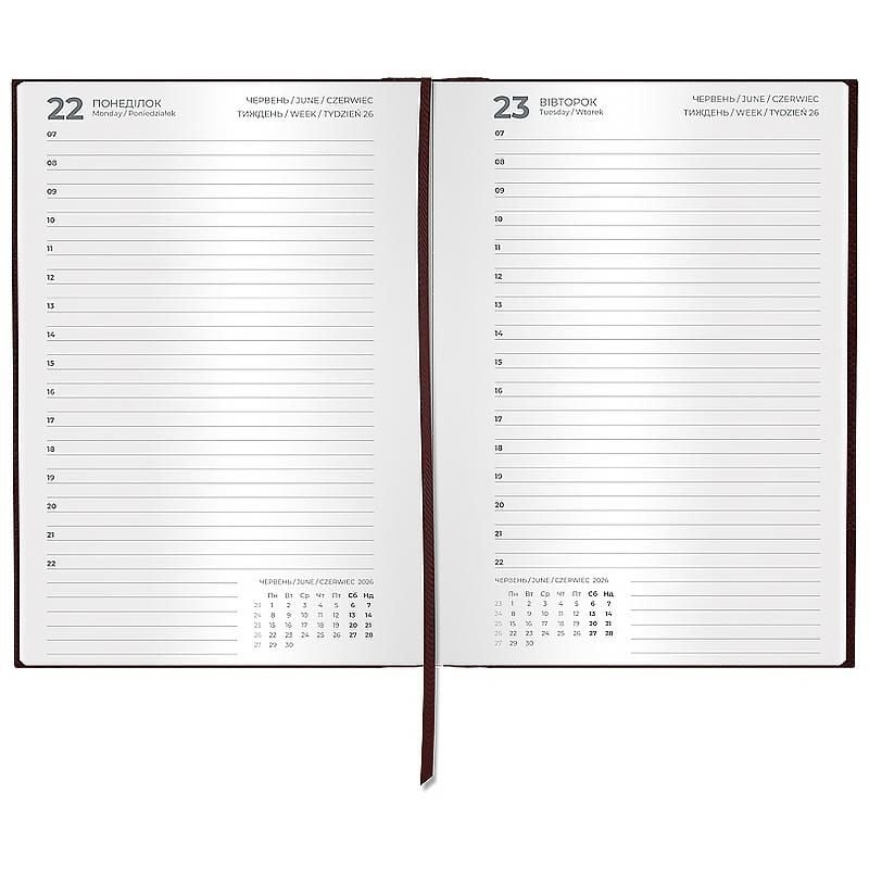 Блокнот щоденник 2026 Classic Style 145*210 мм коричневий 8840-26-4 Axent