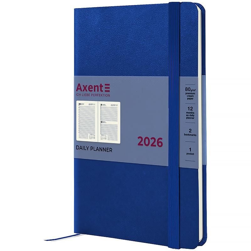 Блокнот щоденник 2026 Partner Strong тверда обкл 145*210 мм класичний синій 8819-26-38 Axent