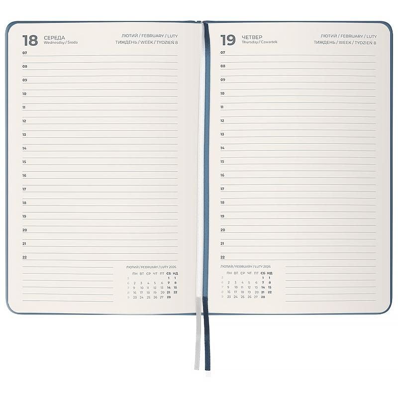 Блокнот щоденник 2026 Partner Strong тверда обкл 145*210 мм сірий 8819-26-62 Axent