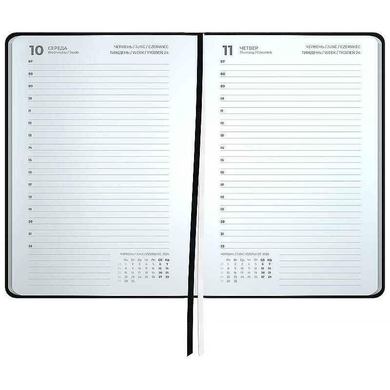 Блокнот щоденник 2026 Partner Traces 145*210 мм чорний 8829-26-1 Axent