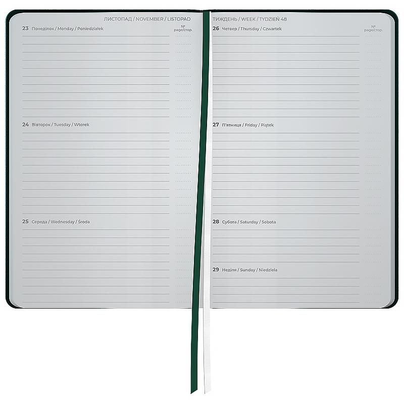 Блокнот Щотижневик 2026 Partner Traces 125* 195 мм темно-зелений 8526-26-2 Axent