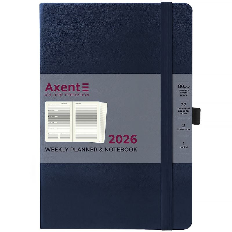Блокнот Щотижневик 2026 Prime Strong 145*210 мм синій 8507-26-02 Axent