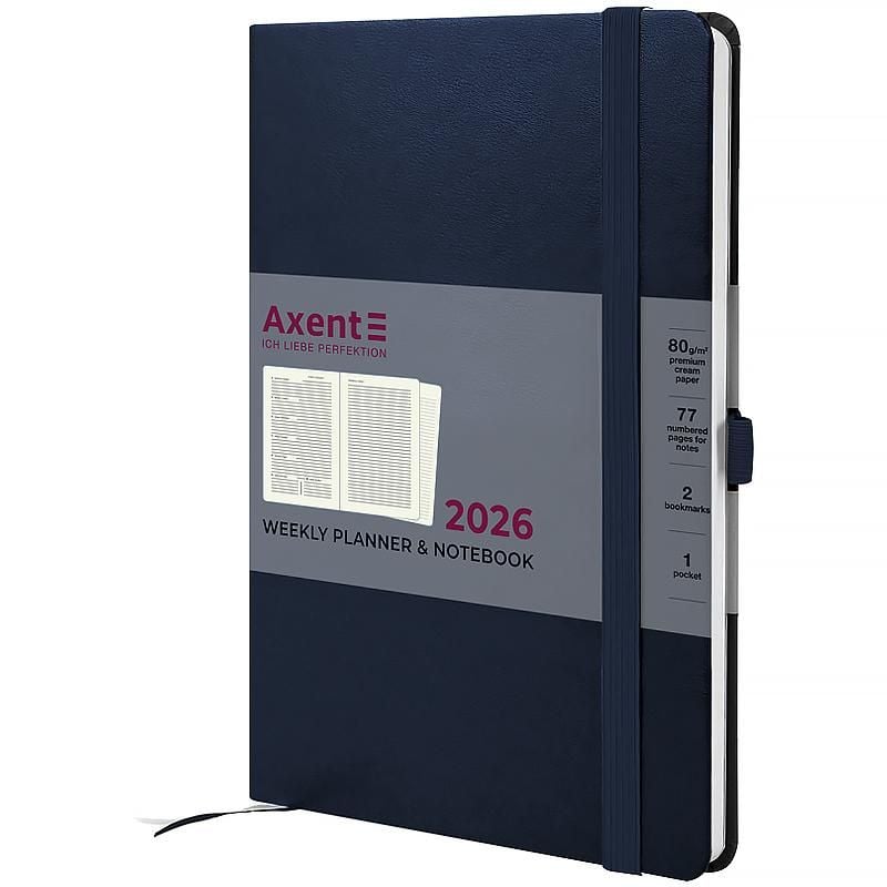 Блокнот Щотижневик 2026 Prime Strong 145*210 мм синій 8507-26-02 Axent