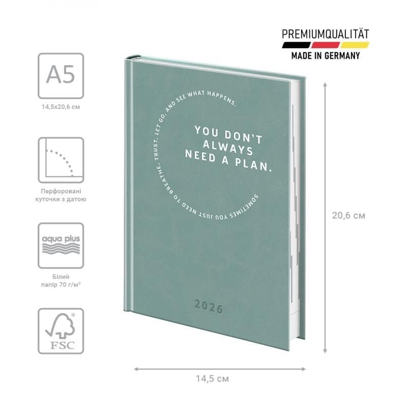 Блокнот щоденник 2026 Torino Trend блакитний 73-795 38 326 BRUNNEN