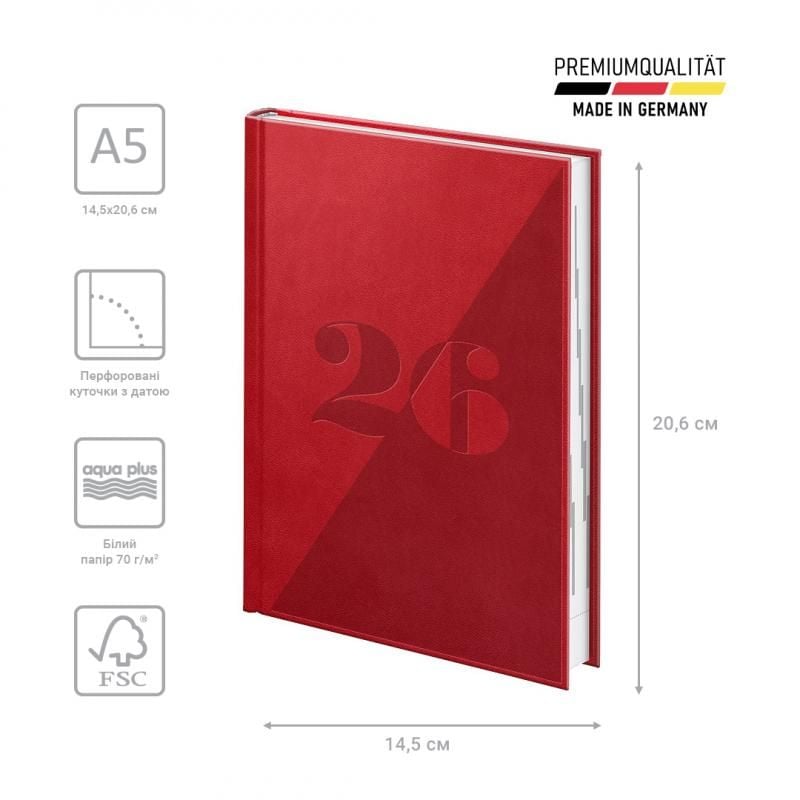 Блокнот щоденник 2026 Torino Trend кораловий 73-795 38 246 BRUNNEN