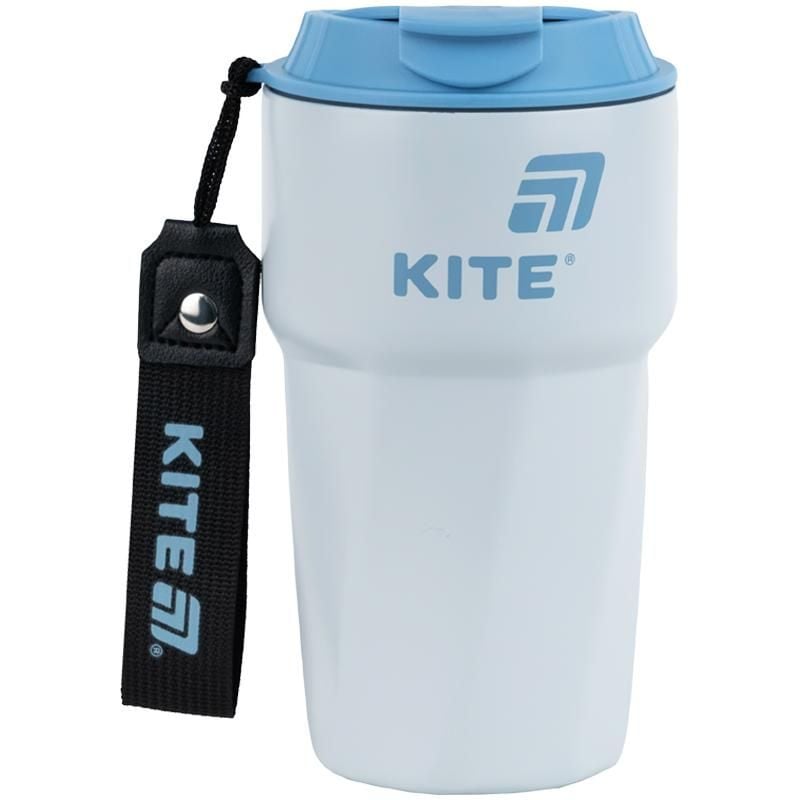 Термокружка 450 мл біло-блакитна K25-1220-2 Kite
