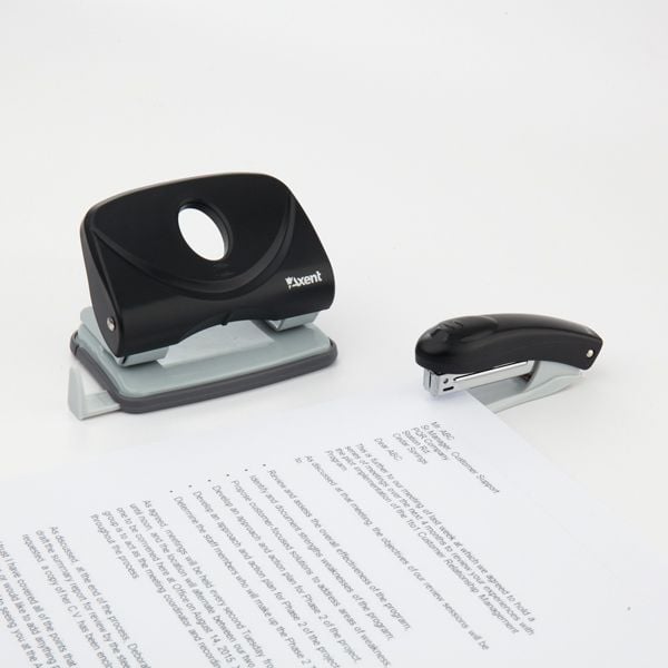 Степлер до 10 арк пробивання Welle-2 чорний 4812-01 Axent