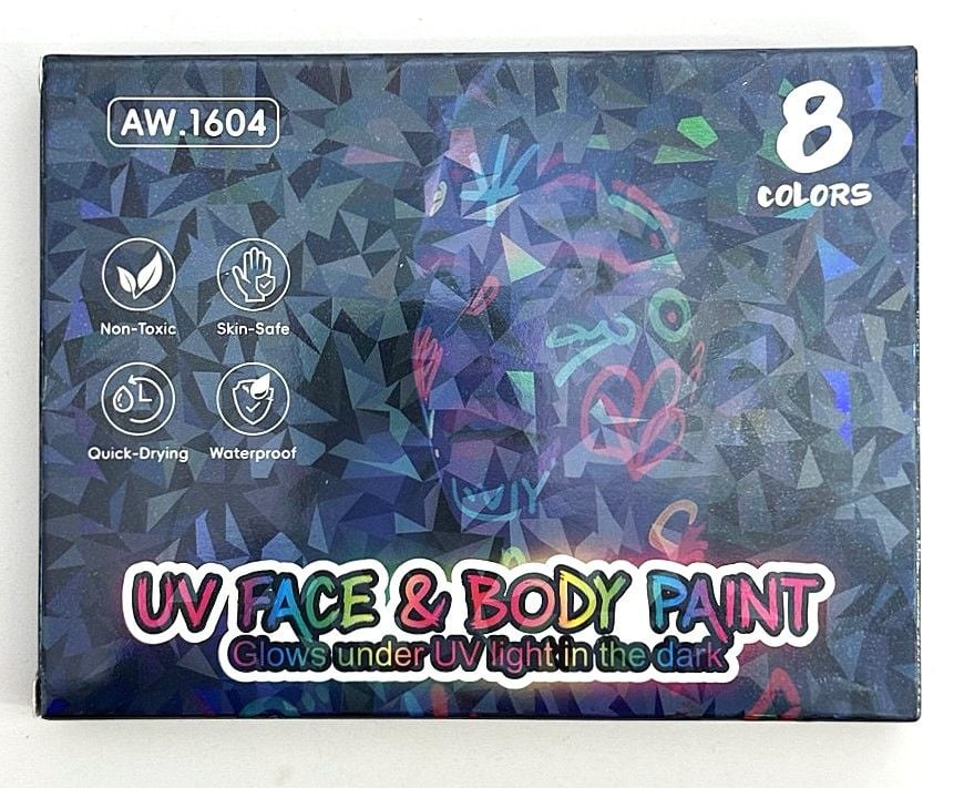 Фарби для обличчя світяться в ультрафіолеті 8 кол AW.1604 (SA-0418) Імпорт