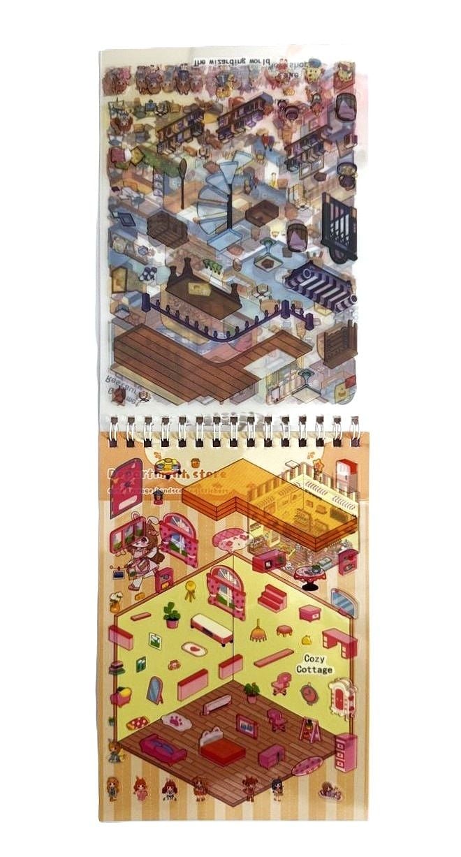 Наліпки книжка А5 мініатюрні аплікація міні гра 8+8 арк (20 шт/уп) SZ (SA-0427) Імпорт