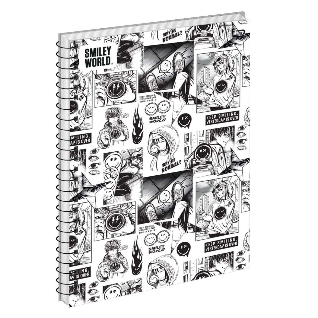 Блокнот Книга А4 на пружині 80 арк кліт Smiley World. Keep smiling 152268 YES!