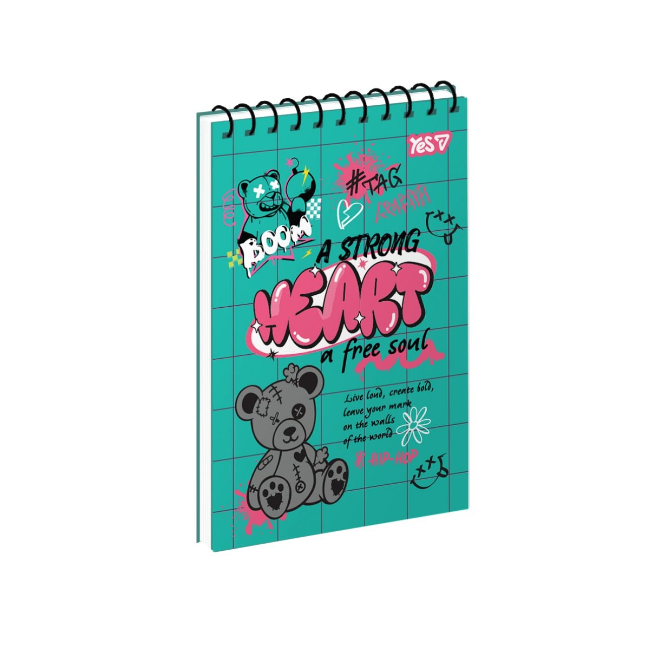 Блокнот А6 на пружині 80 арк кліт Be strong 152487 YES!