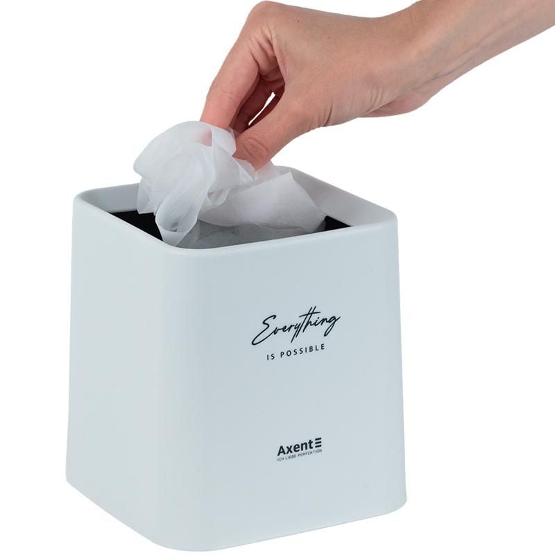 Набір настільний Контейнер для сміття квадратний білий 2132-21 Axent