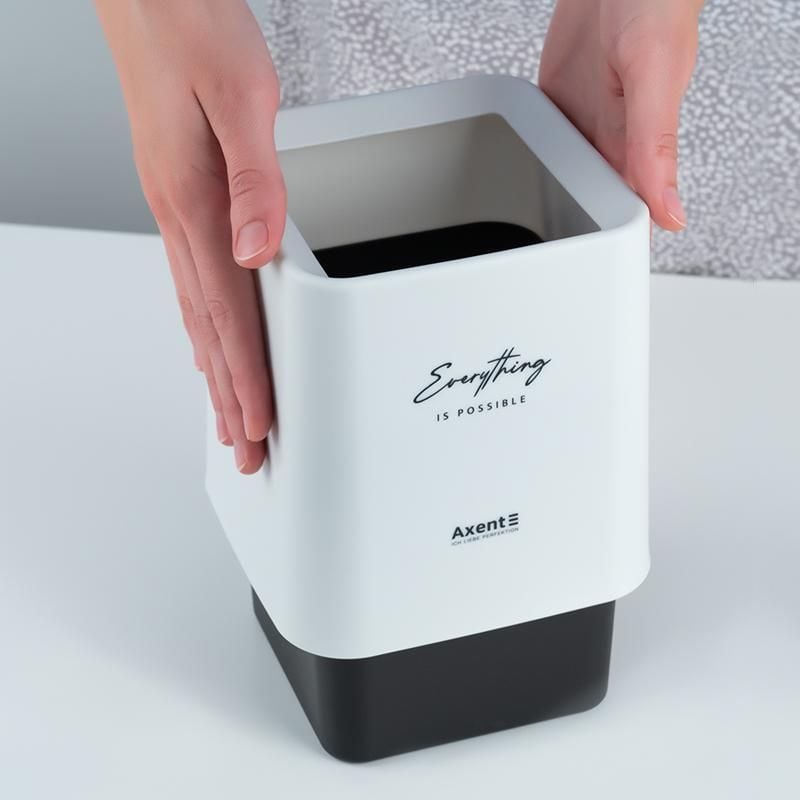 Набір настільний Контейнер для сміття квадратний білий 2132-21 Axent