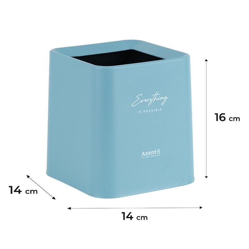 Набір настільний Контейнер для сміття квадратний блакитний 2132-07 Axent
