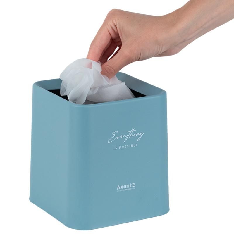 Набір настільний Контейнер для сміття квадратний блакитний 2132-07 Axent