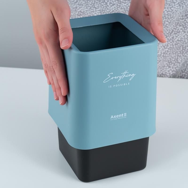 Набір настільний Контейнер для сміття квадратний блакитний 2132-07 Axent