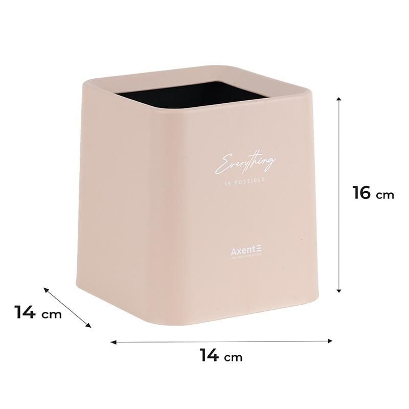Набір настільний Контейнер для сміття квадратний персиковий 2132-42 Axent