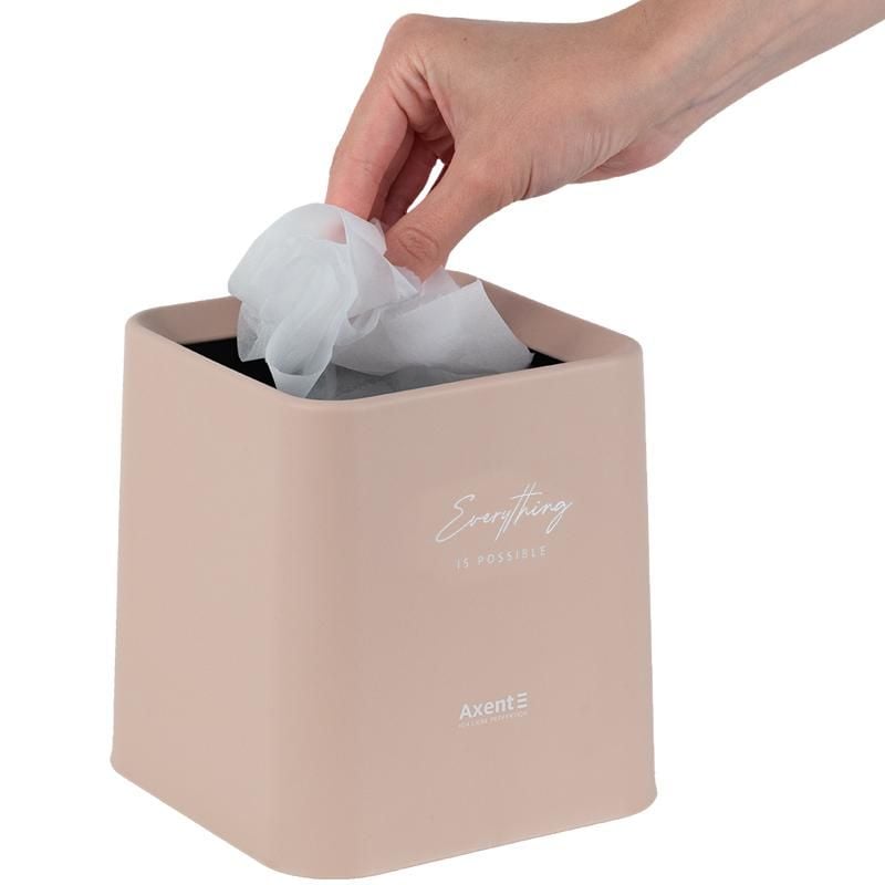 Набір настільний Контейнер для сміття квадратний персиковий 2132-42 Axent