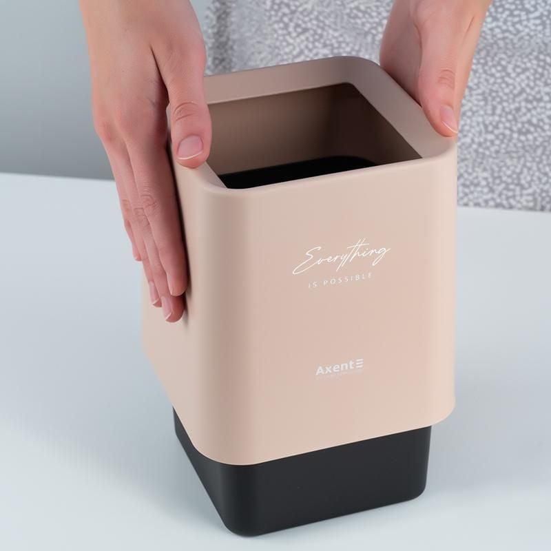 Набір настільний Контейнер для сміття квадратний персиковий 2132-42 Axent