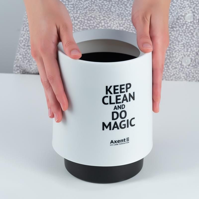 Набір настільний Контейнер для сміття круглий білий 2131-21 Axent