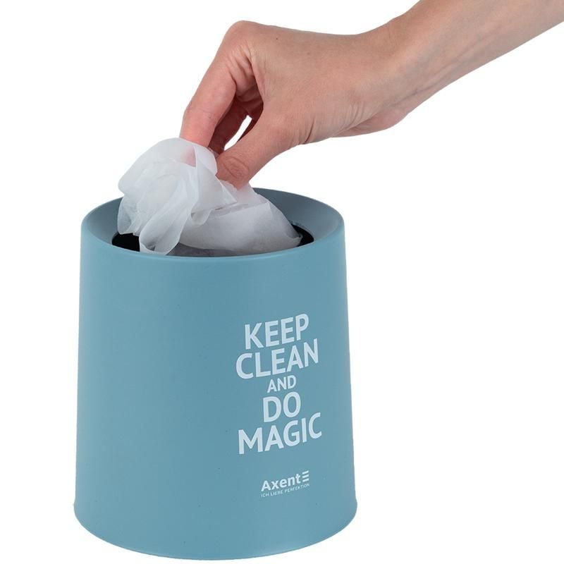 Набір настільний Контейнер для сміття круглий блакитний 2131-07 Axent