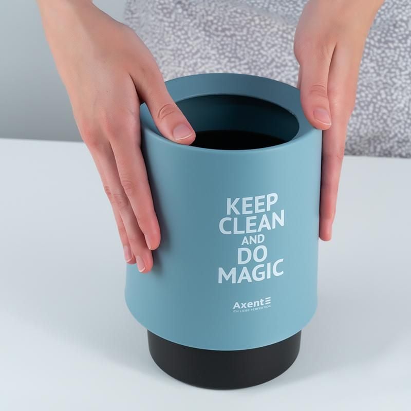 Набір настільний Контейнер для сміття круглий блакитний 2131-07 Axent