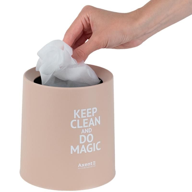 Набір настільний Контейнер для сміття круглий персиковий 2131-42 Axent