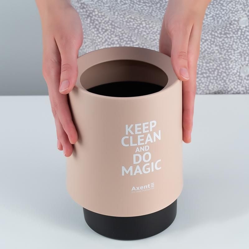 Набір настільний Контейнер для сміття круглий персиковий 2131-42 Axent