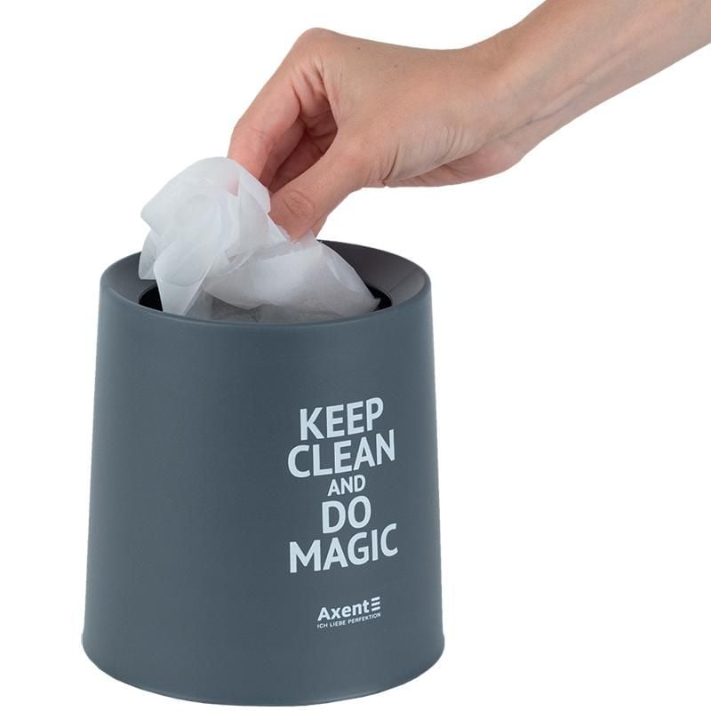 Набір настільний Контейнер для сміття круглий сірий 2131-03 Axent