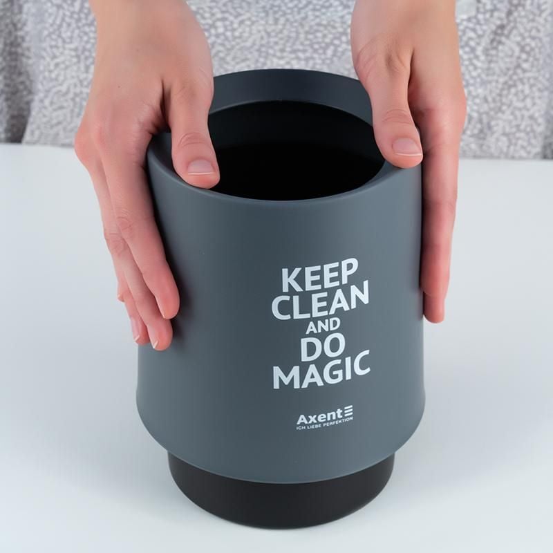 Набір настільний Контейнер для сміття круглий сірий 2131-03 Axent